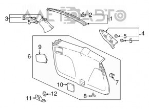 Обшивка двери багажника левая Honda CRV 17-22 черная