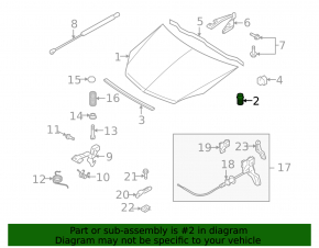 Отбойник капота левый Chevrolet Malibu 16-23
