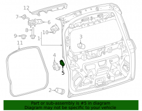 Отбойник двери багажника левый Ford Bronco Sport 21-26 на двери
