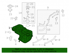 Топливный бак Hyundai Santa FE 21-23 2.5, 2.5T