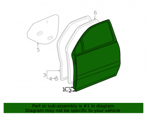 Дверь голая передняя правая Lexus RX300 98-03 золото тычки, крашенная