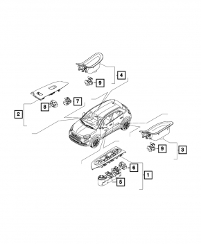 Накладка треугольник двери задней правой Fiat 500X 16-22