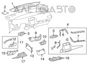 Консоль центральна передня Toyota Prius 50 16-22 чорна
