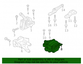 Подушка двигателя левая VW Tiguan 18-24