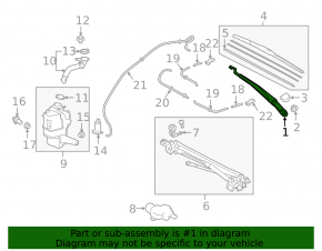 Поводок дворника правый Toyota Camry v70 18-24