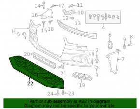 Защита переднего бампера Audi A4 B9 17-17