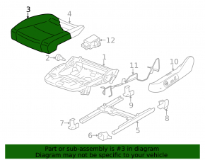 Водительское сидение VW CC 08-17 с airbag, электро, кожа черная с бежевыми вставками, перфорация, подогрев, треснула накладка