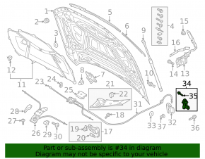 Кронштейн салонной ручки открывания капота Audi A6 C8 19-24