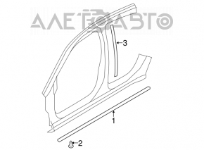 Порог правый Chrysler 200 11-14