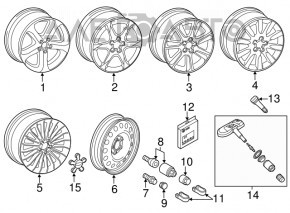 Диск колесный R17 Audi A4 B8 08-12 тип 1 бордюрка