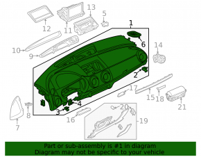 Торпедо передняя панель без AIRBAG Audi A3 8V 15-20 4d, AWD, черная