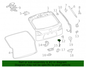 Отбойник капота первый левый Toyota Avalon 13-18