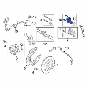 Мотор суппорта задний левый Ford Edge 15-24
