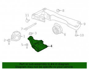Кронштейн подушки двигателя правый BMW 4 F32/33/36 14-16 N26 AWD