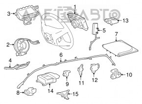 Модуль srs airbag компьютер подушек безопасности Toyota Sienna 11-11