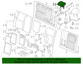 Подголовник 2 ряда центральный VW Passat b7 12-15 USA кожа серая