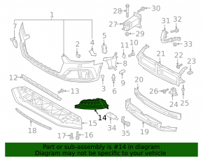 Решетка переднего бампера правая Audi A5 F5 18-19 без радара, черная с хром молдингом, S-Line