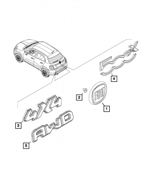 Эмблема значок двери багажника Fiat 500X 16-17