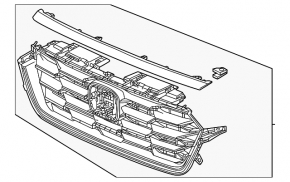Грати радіатора grill Honda CRV 23-26 з хром молдингом