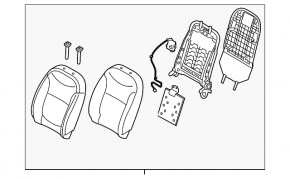 Сидіння водія Kia Soul 14-16 дорест без airbag, тканина черн