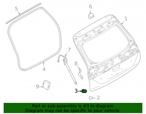 Отбойник двери багажника левый Mitsubishi Outlander 22-26 нижний
