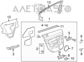 Обшивка двери карточка задняя левая Chevrolet Cruze 11-16