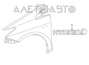 Емблема крила Hybrid передня права Toyota Prius V 12-17 зламана напрямна