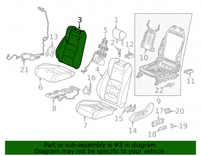 Водительское сидение Honda Accord 18-19 без airbag, электро, ткань серая, стрельнувшее, под химчистку
