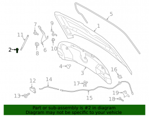 Отбойник капота левый Ford Edge 15-24