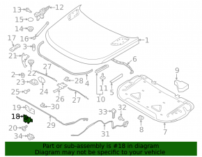Замок капота правый Land Rover Range Rover Velar 18-23 с датчиком