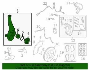 Цапфа передня права Land Rover Range Rover 13-17