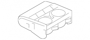Бокс карман центральной консоли с подстаканниками BMW X5 F15 14-18 черный, e-drive, с прикуривателем