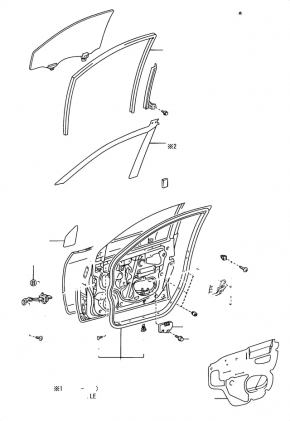 Направляющая стекла двери передней правой Toyota Corolla e12 02-06 5d
