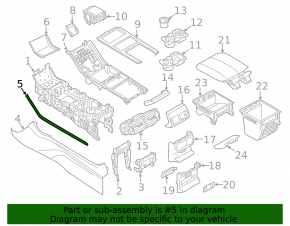 Молдинг центральной консоли правый Land Rover Range Rover Velar 18-23 хром, треснуто крепление