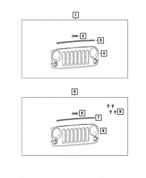 Решітка радіатора grill Jeep Wrangler 09-17 чорна