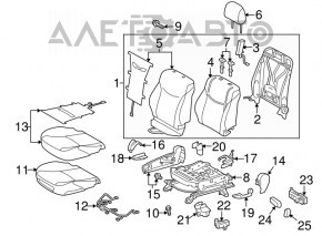 Пассажирское сидение Toyota Prius 30 10-11 без airbag, кожа серое