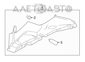 Накладка задней стойки левая верхняя Subaru Impreza 5d 17-23 серая