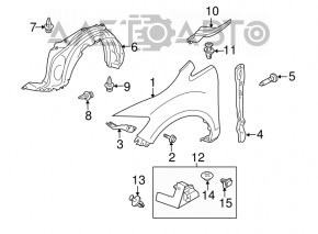 Уплотнитель решетки дворников левый Mazda CX-7 06-12