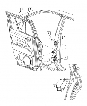 Дверь в сборе задняя правая Jeep Compass 11-16