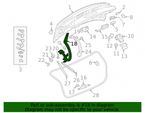 Петля крышки багажника левая Audi A4 B9 17-25