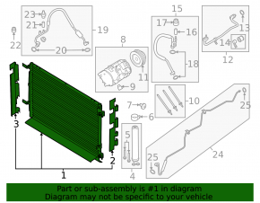 Радиатор кондиционера конденсер Ford Mustang mk6 15-23 3.7, 5.0, 5.2