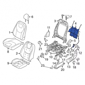 Поддержка спины водительского сидения Ford Fusion mk5 13-20