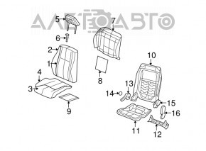 Пассажирское сидение Jeep Patriot 11-14 без airbag, механич, ткань черный
