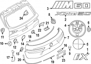 Эмблема значок двери багажника BMW iX 21-26 под камеру