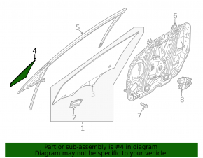 Стекло двери треугольник переднее правое Kia K5 21-24