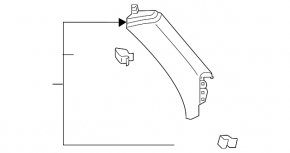 Накладка задньої стійки перед кватиркою верхня ліва Audi E-Tron 19-23 сіра, Quattro