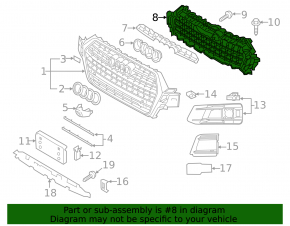 Каркас решетки радиатора grill Audi Q7 16-19