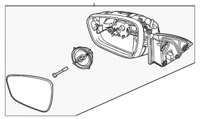 Зеркало боковое левое в сборе Ford Escape MK4 21-26 BSM