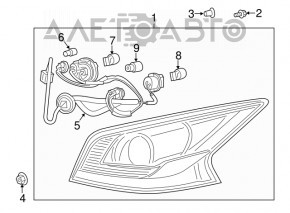 Фонарь левый Nissan Altima 13-15 LED