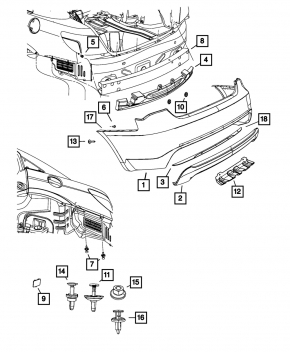 Абсорбер заднего бампера Chrysler 200 4d 11-14